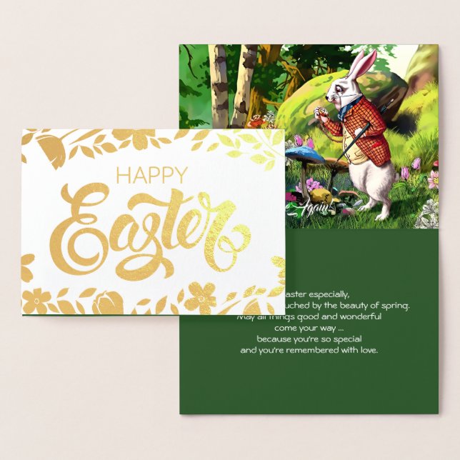 White Rabbit | "Alice in Wonderland" Easter Foil Card (Display)