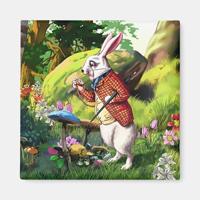 White Rabbit |Alice in Wonderland Easter Magnets (Front)