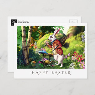 White Rabbit   Alice in Wonderland Easter Postcard