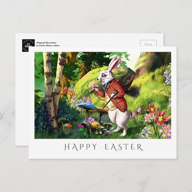 White Rabbit | Alice in Wonderland Easter Postcard (Front/Back)