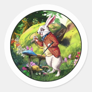 White Rabbit Alice in Wonderland Easter Stickers