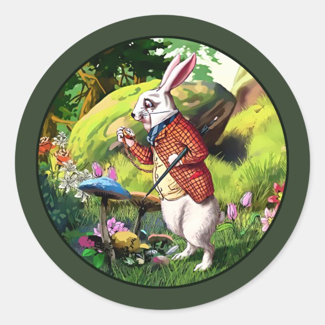 White Rabbit |Alice in Wonderland Easter Stickers (Front)