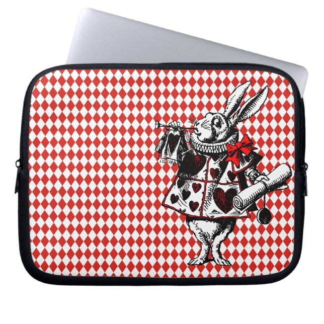 White Rabbit Alice in Wonderland Laptop Sleeve (Front)