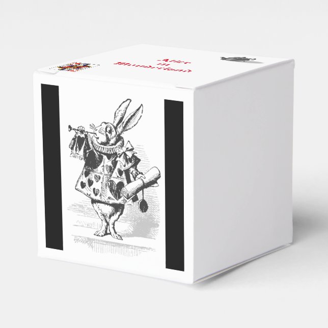 White Rabbit Alice in Wonderland Party Favours Box (Front Side)