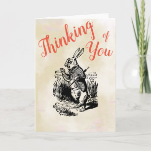 White Rabbit Alice in Wonderland Thinking of You Card