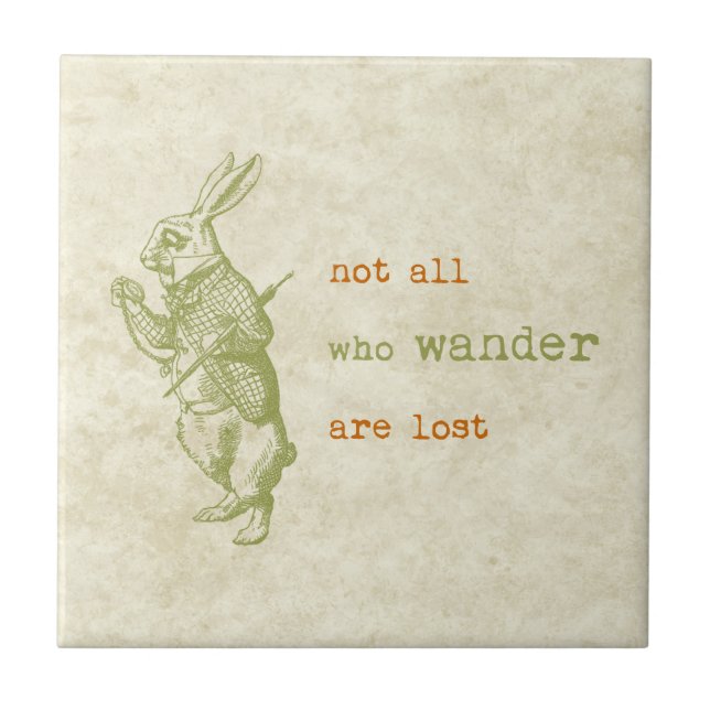 White Rabbit, Alice in Wonderland Tile (Front)