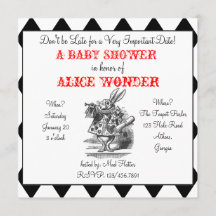 White Rabbit Alice Invitation