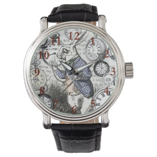White Rabbit Alice Wonderland Clocks Art Watch