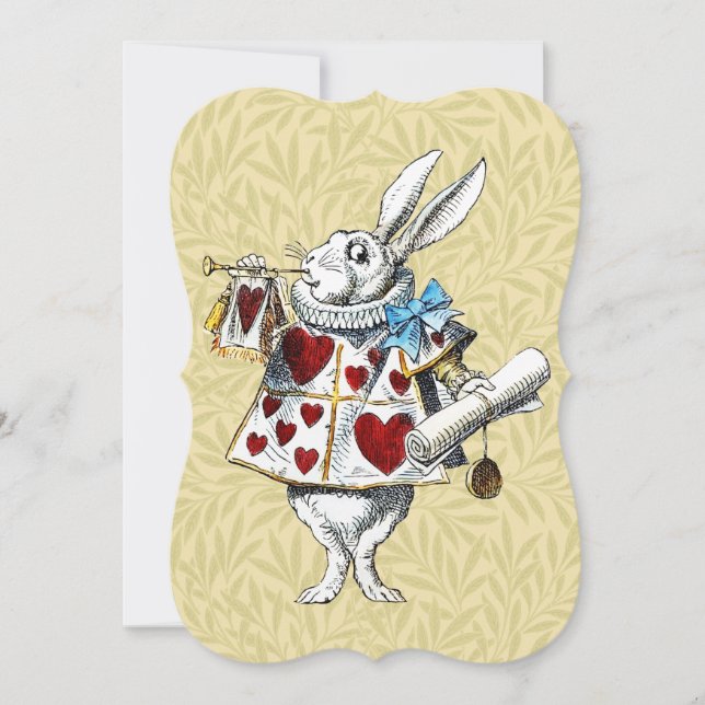 White Rabbit Alice Wonderland Hearts (Front)