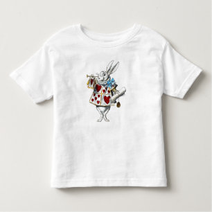 White Rabbit Alice Wonderland Hearts Tote Toddler T-Shirt