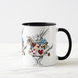 White Rabbit Alice Wonderland Rabbit of Hearts Mug