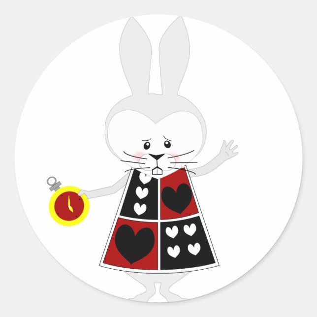 White Rabbit - Alice's Adventures in Wonderland Classic Round Sticker (Front)