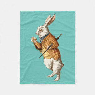 White Rabbit (Alice's Adventures in Wonderland) Fleece Blanket
