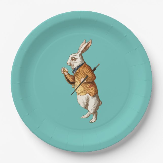 White Rabbit (Alice's Adventures in Wonderland) Paper Plate (Front)