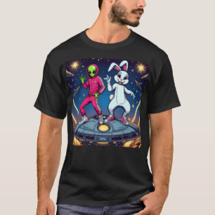 White Rabbit And Alien Rap Loving T-Shirt