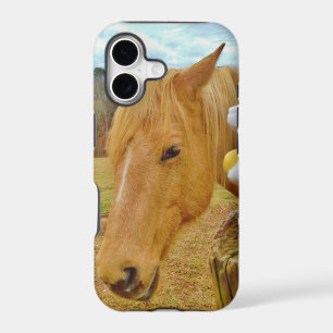 White rabbit and blonde yellow horse