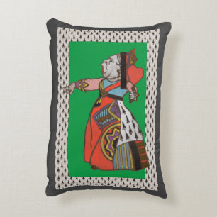 White Rabbit and Queen of Hearts Decorative Cushion