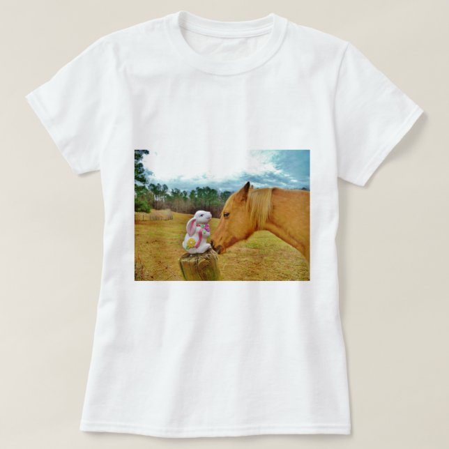 White Rabbit and Yellow Horse T-Shirt (Design Front)