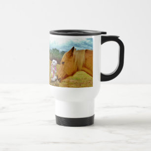 White Rabbit and Yellow Horse Travel Mug