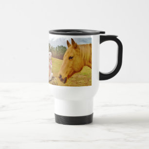 White Rabbit and Yellow Horse Travel Mug