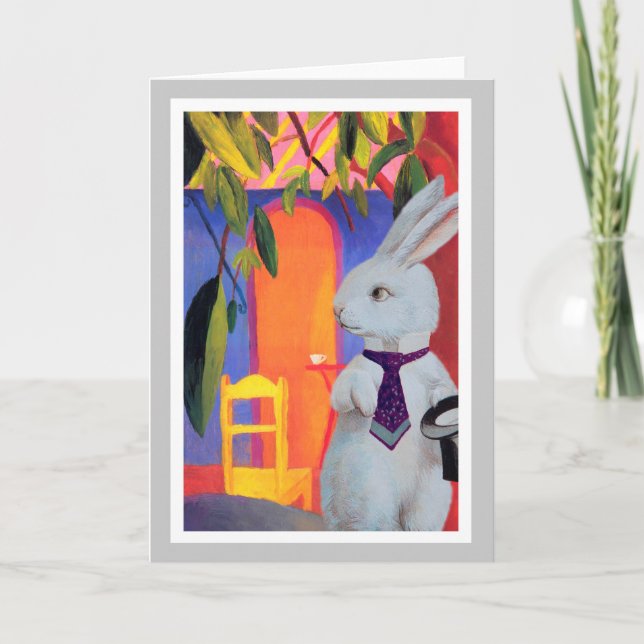 White Rabbit at the Turkish Cafe - Macke Composite Holiday Card (Front)