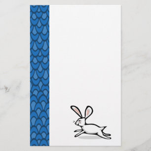 White Rabbit Blue Waves Stationary Stationery