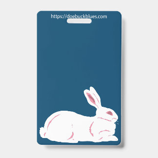 White Rabbit Cage Name Tag ID Badge