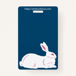 White Rabbit Cage Name Tag ID Badge