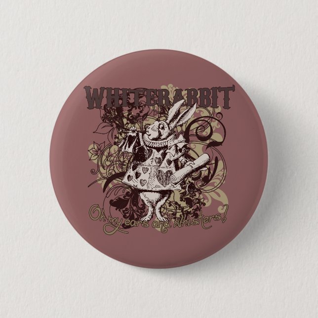 White Rabbit Carnivale Style 6 Cm Round Badge (Front)