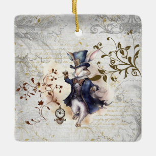 White Rabbit Ceramic Ornament