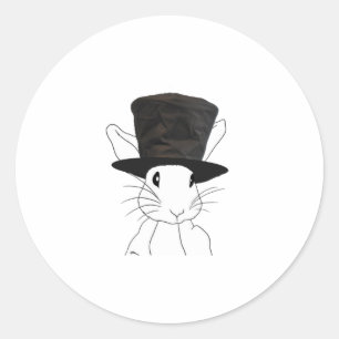 White Rabbit Classic Round Sticker