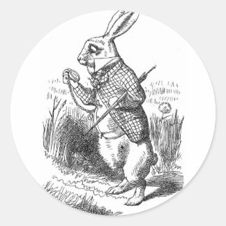 White Rabbit Classic Round Sticker