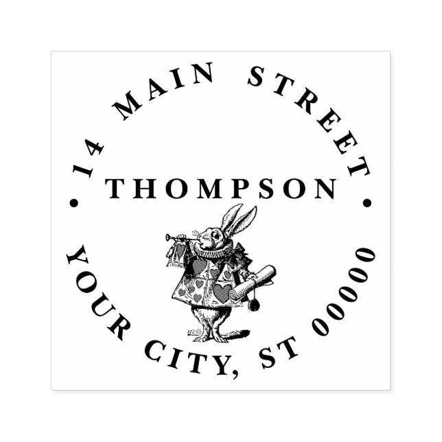 White Rabbit Court Trumpeter Alice in Wonderland 2 Rubber Stamp (Imprint)