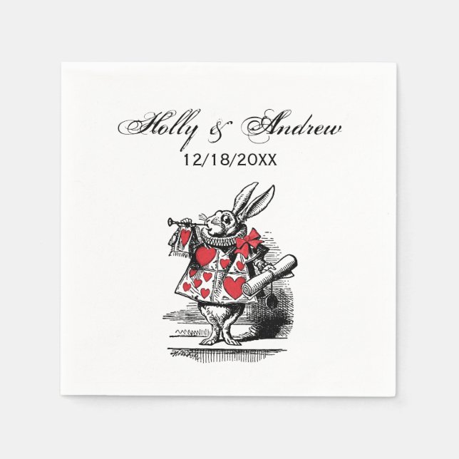 White Rabbit Court Trumpeter Alice in Wonderland Napkin (Front)