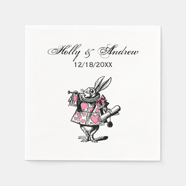 White Rabbit Court Trumpeter Alice in Wonderland P Napkin (Front)