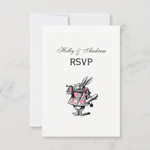 White Rabbit Court Trumpeter Alice in Wonderland P RSVP Card