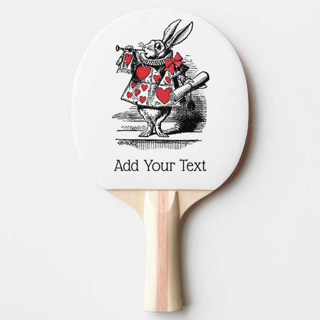 White Rabbit Court Trumpeter Alice in Wonderland Ping Pong Paddle (Front)