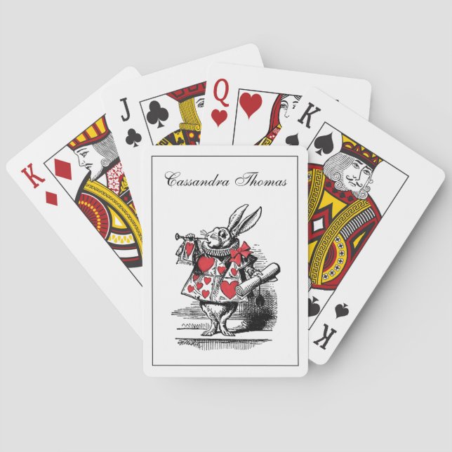 White Rabbit Court Trumpeter Alice in Wonderland Playing Cards (Back)