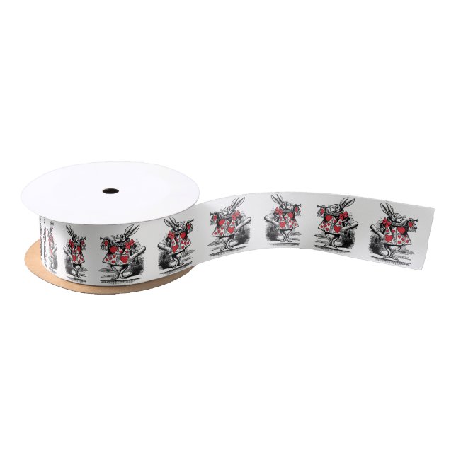 White Rabbit Court Trumpeter Alice in Wonderland Satin Ribbon (Spool)