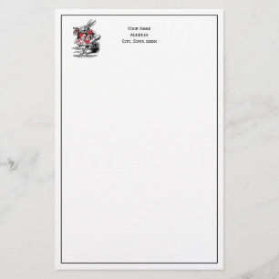 White Rabbit Court Trumpeter Alice in Wonderland Stationery
