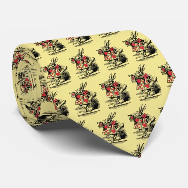 White Rabbit Court Trumpeter Alice in Wonderland Tie (Rolled)