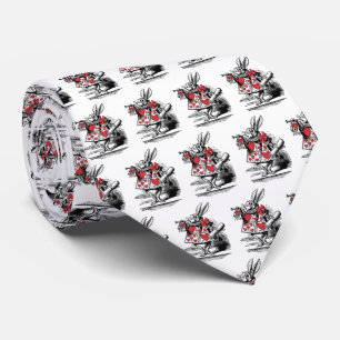 White Rabbit Court Trumpeter Alice in Wonderland Tie