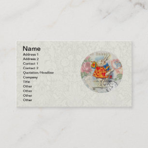 White Rabbit Hearts Alice Classic Business Card