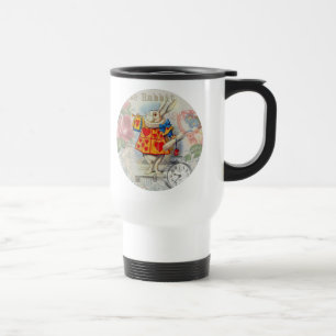 White Rabbit Hearts Alice Classic Travel Mug