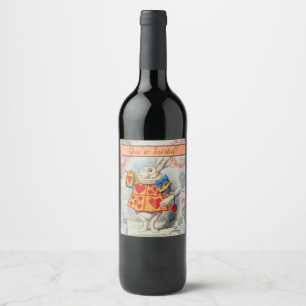 White Rabbit Hearts Alice Classic Wine Label