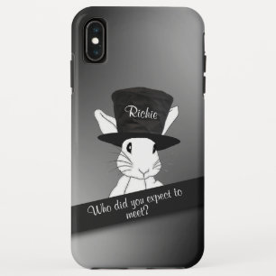 White Rabbit  in Personalised Top Hat iPhone XS Max Case