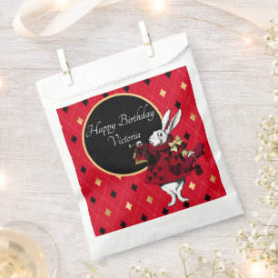 White Rabbit in Red Birthday Favour Bag