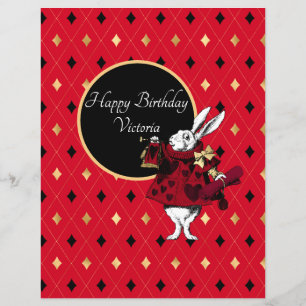 White Rabbit in Red Birthday Scrapbook Paper