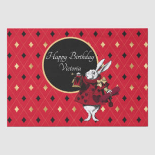 White Rabbit in Red Birthday  Tissue Paper