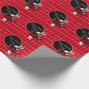 White Rabbit in Red Birthday  Wrapping Paper